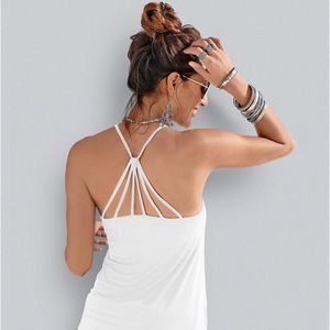 Venus women’s Strappy Back Tank. White. Small
